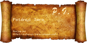 Petényi Imre névjegykártya