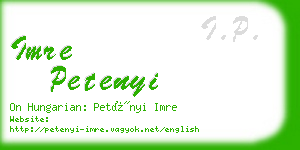 imre petenyi business card